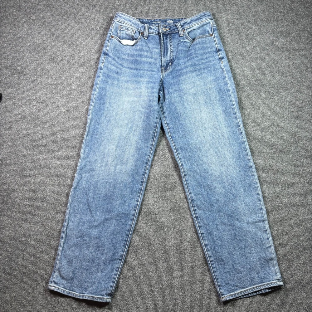 Old Navy OG Loose Jeans Womens 8 Blue Cotton Denim Straight High Rise Faded